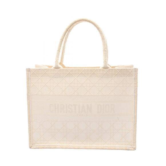 Dior Handbags - Christian Dior BOOK TOTE Canvas Bag Ivory White